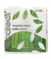 Ecoleaf Recycled Paper Toilet Tissue 12 Rolls with 100% Compostable Packaging